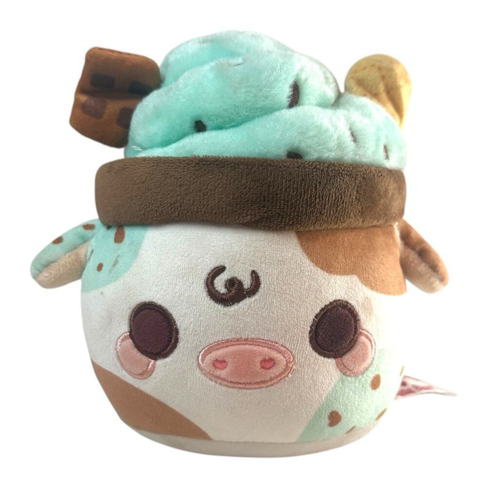 Cuddle Barn "Mint Chocolate Chip Mooshake" 7in Plush Stuffed Animal Toy Scented